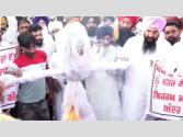 ਮਜੀਠੀਆ ਖ਼ਿਲਾਫ਼ AAP ਦਾ ਪੁਤਲਾ ਫੂਕ ਮੁਜ਼ਾਹਰਾ
