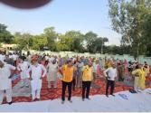 ਕੈਮਿਸਟ ਐਸੋਸੀਏਸ਼ਨ ਅਤੇ ਪਤੰਜਲੀ ਯੋਗ ਸਮਿਤੀ ਨੇ ਕੌਮਾਂਤਰੀ ਯੋਗ ਦਿਵਸ 'ਤੇ ਯੋਗ ਅਭਿਆਸ ਕਰਵਾਇਆ 